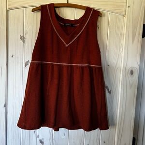 Rusty Orange Waffle Weave Tank Top